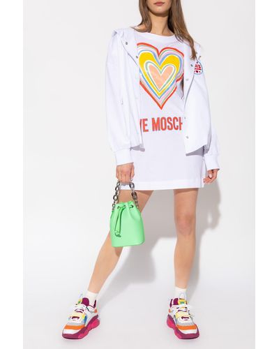 Love Moschino Dress With Logo - White
