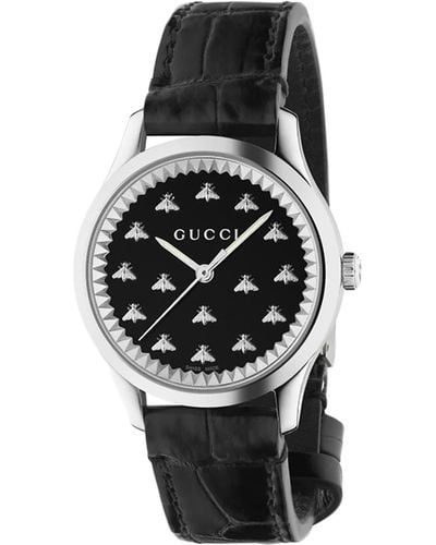 Gucci G-timeless Watch With Bees - Black