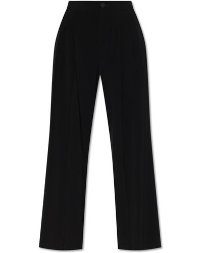 Issey Miyake Pleat-Front Trousers - Black