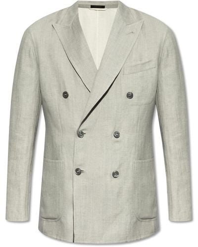 Brioni Double-breasted Jacket, - White