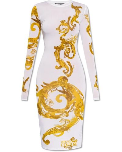 Versace Jeans Couture Dress With Long Sleeves - Metallic