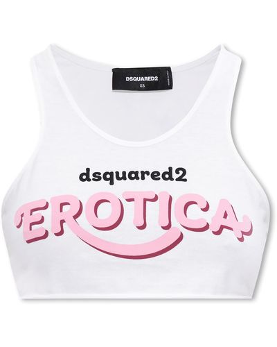 DSquared² Crop Top With Logo - Pink