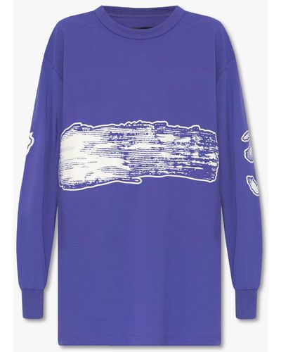 Y-3 Long-Sleeved T-Shirt, ' - Blue