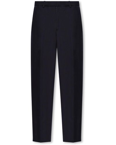 Moncler Wool Pleat-Front Trousers - Blue
