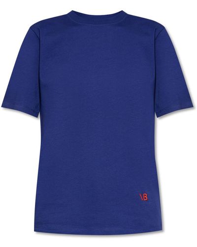 Victoria Beckham T-shirt With Logo - Blue