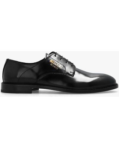 Moschino Leather Derby Shoes - Black