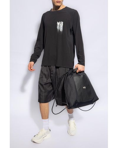 Y-3 T-shirt With Long Sleeves, - Black
