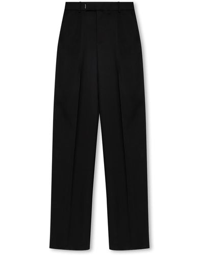 Alexander McQueen Wool Pleat-front Trousers - Black
