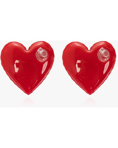 Moschino Inflatable Heart Charm Earrings - Red