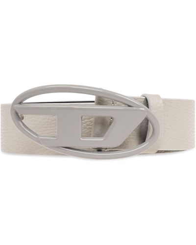 DIESEL Leather Belt 'b-1dr', - Grey
