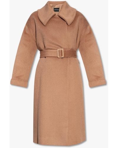 Emporio Armani Belted Coat - Brown