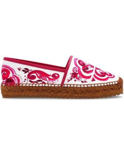 Dolce & Gabbana Patterned Espadrilles - Red