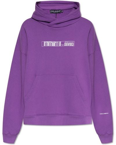 Dolce & Gabbana Printed Hoodie - Purple