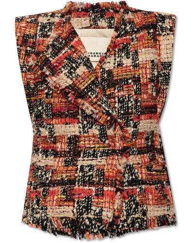 Isabel Marant Tweed Vest 'djiroy', - Orange