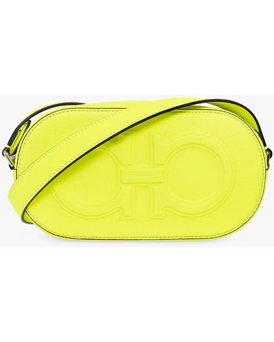 Ferragamo 'double Gancio' Shoulder Bag - Yellow
