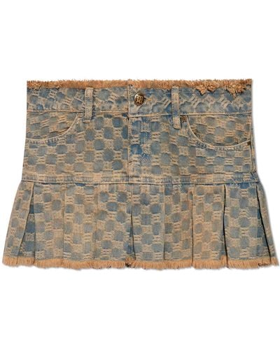 MISBHV Denim Skirt With Monogram - Blue