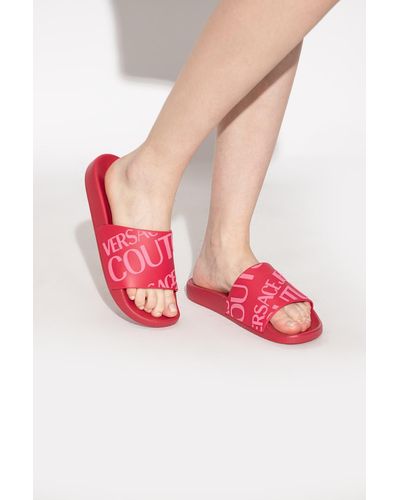 Versace Slides With Logo - Red