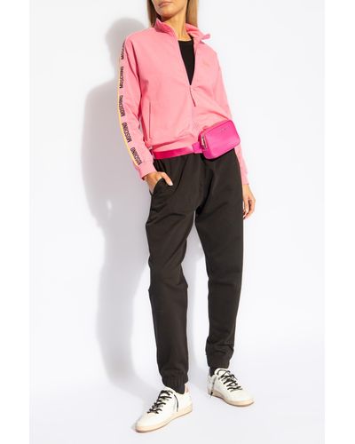 Moschino Sweatshirt With Standing Collar, - Pink