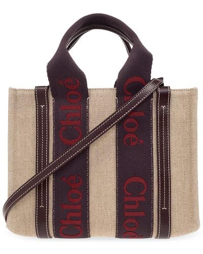 Chloé ‘Woody Small’ Shopper Bag - Purple
