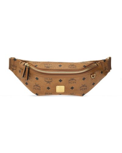 MCM Belt Bag With Logo - Brown