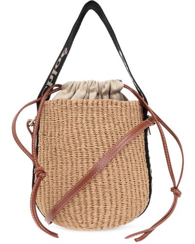 Chloé 'woody Small' Bucket Shoulder Bag, - Natural
