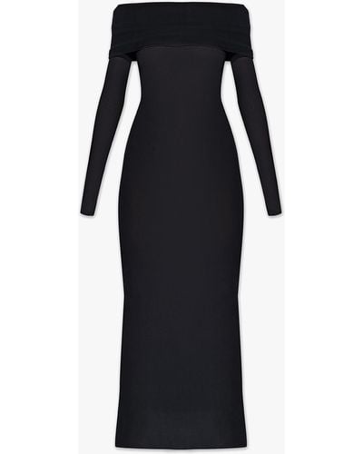 Balenciaga Ribbed Maxi Dress, ' - Black