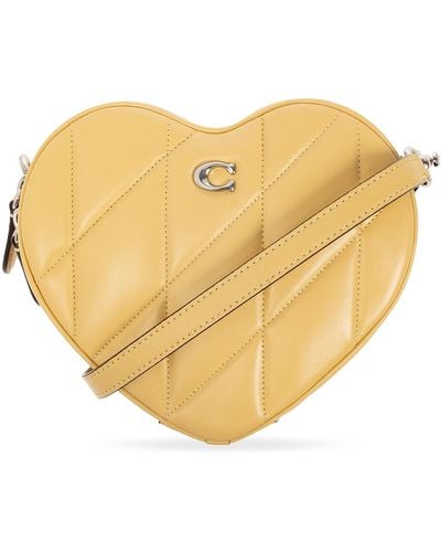 COACH 'heart' Shoulder Bag, - Yellow