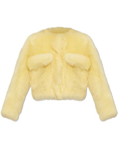 Bottega Veneta Short Fur Coat, - Yellow