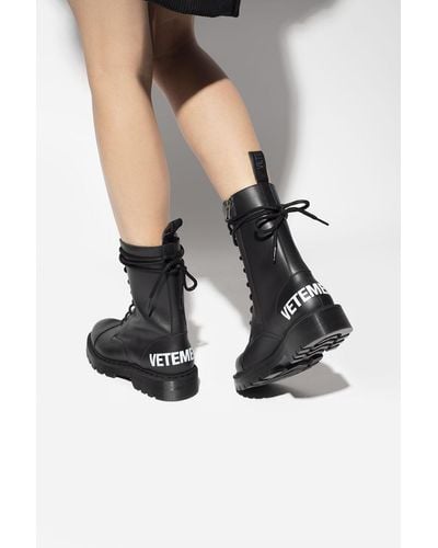 Vetements Boots With Logo - Black