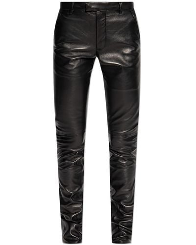 Ann Demeulemeester Leather Trousers - Black
