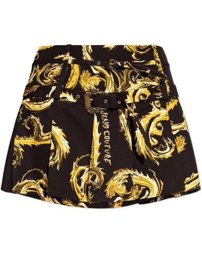 Versace Pleated Skirt By , - Black