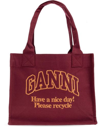 Ganni Shopper Bag, - Red