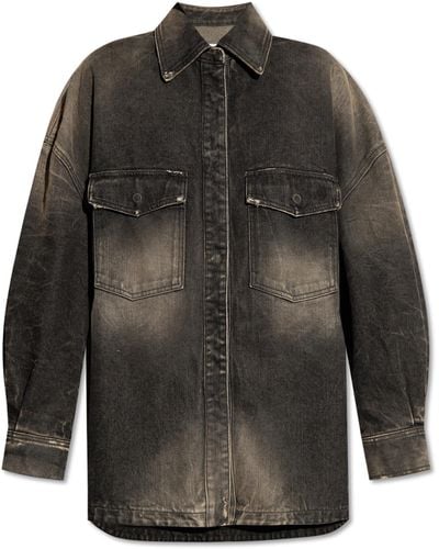 The Attico Oversize Denim Jacket - Grey