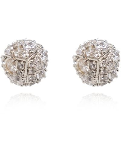 Ferragamo Crystal Earrings, - Metallic