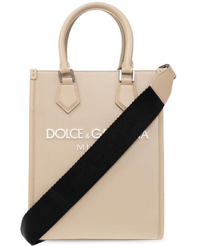 Dolce & Gabbana Shoulder Bag With Logo, - Black