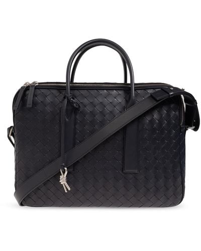 Bottega Veneta Briefcase With Intrecciato Weave, - Black
