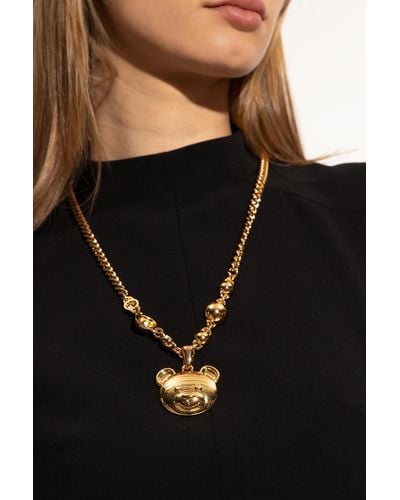 Moschino Necklace With Teddy Bear Head - Metallic