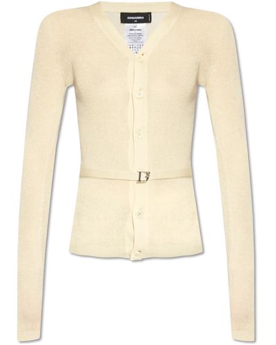 DSquared² Buttoned Cardigan, - Natural