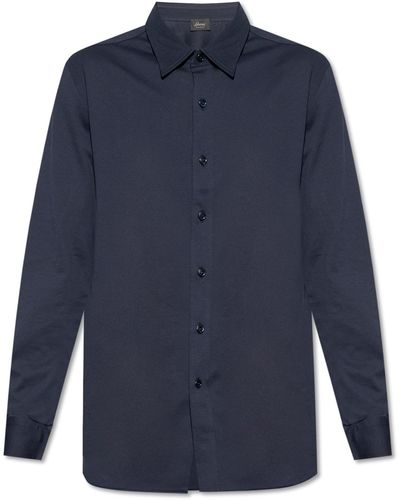 Brioni Cotton Shirt, ' - Blue