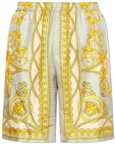Versace Silk Shorts - Yellow