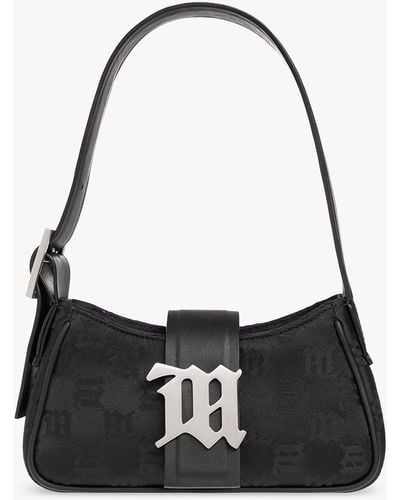 MISBHV Monogrammed Hobo Shoulder Bag, - Black