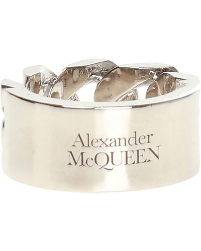 Alexander McQueen Branded Ring, - Metallic