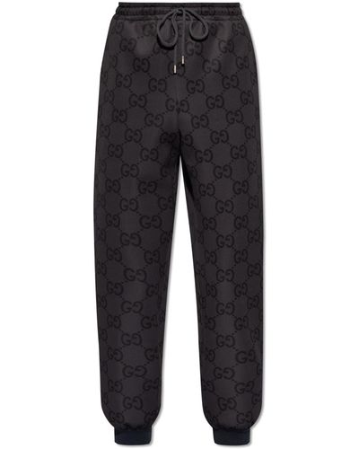 Gucci Patterned Joggers, - Black