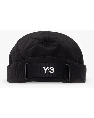 Y-3 Beanie With Logo, - Black