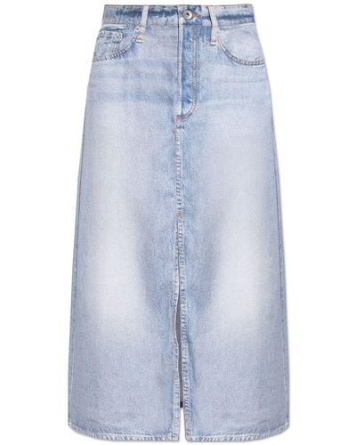 Rag & Bone Skirt With Front Split - Blue