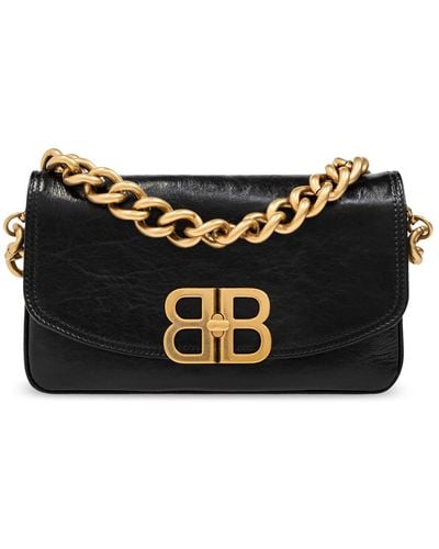 Balenciaga Small Bb Soft Shoulder Bag, - Black