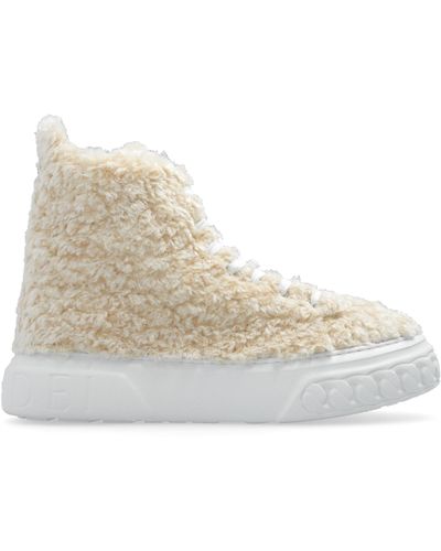 Casadei ‘Off-Road’ Faux-Fur High-Top Trainers - Natural