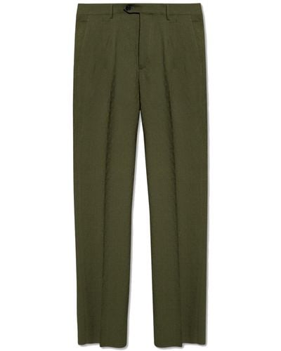 Etro Wool Pleat-front Trousers - Green