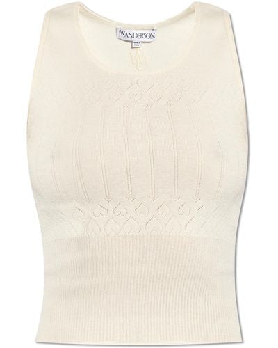JW Anderson Top With Openwork Pattern, - Natural