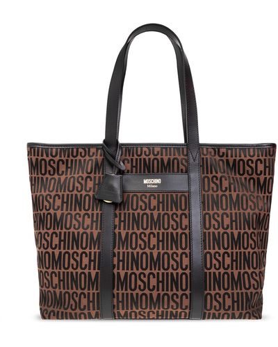 Moschino Monogrammed Shopper Bag - Brown
